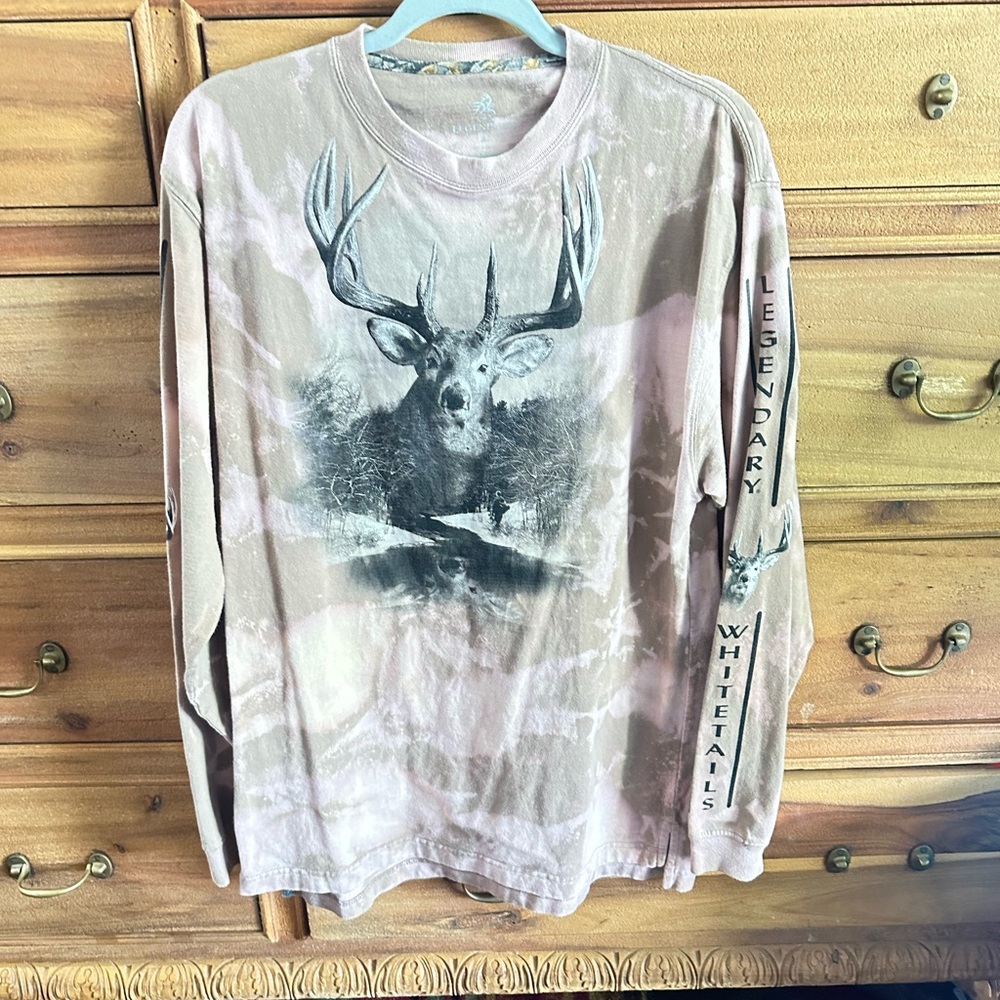 Legendary Whitetails Womens pink/ rust tie dye Graphic Long Sleeve Tee